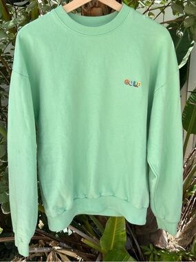 Golf Wang Logo Crewneck Sweatshirt Green Size L 22.5x27